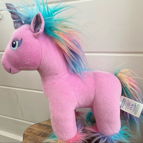 ADORABLE🦄 Build A Bear- PINK Unicorn w/ Multicolored Mane and Tail!! -2019 - Picture 3 of 7